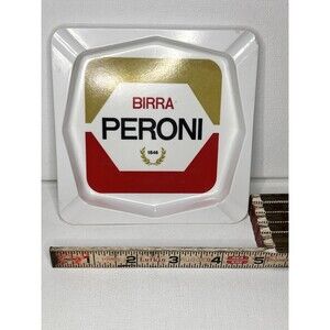 Peroni Breweriana Ashtray Baladelli Bologna Made in Italy White Square